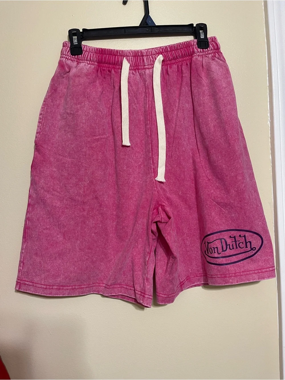 Von Dutch Pink Drawstring Men's Shorts